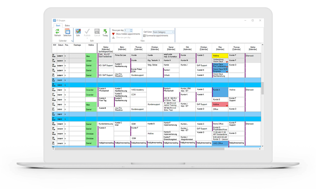 Schedule coordination with outlook planner valantic