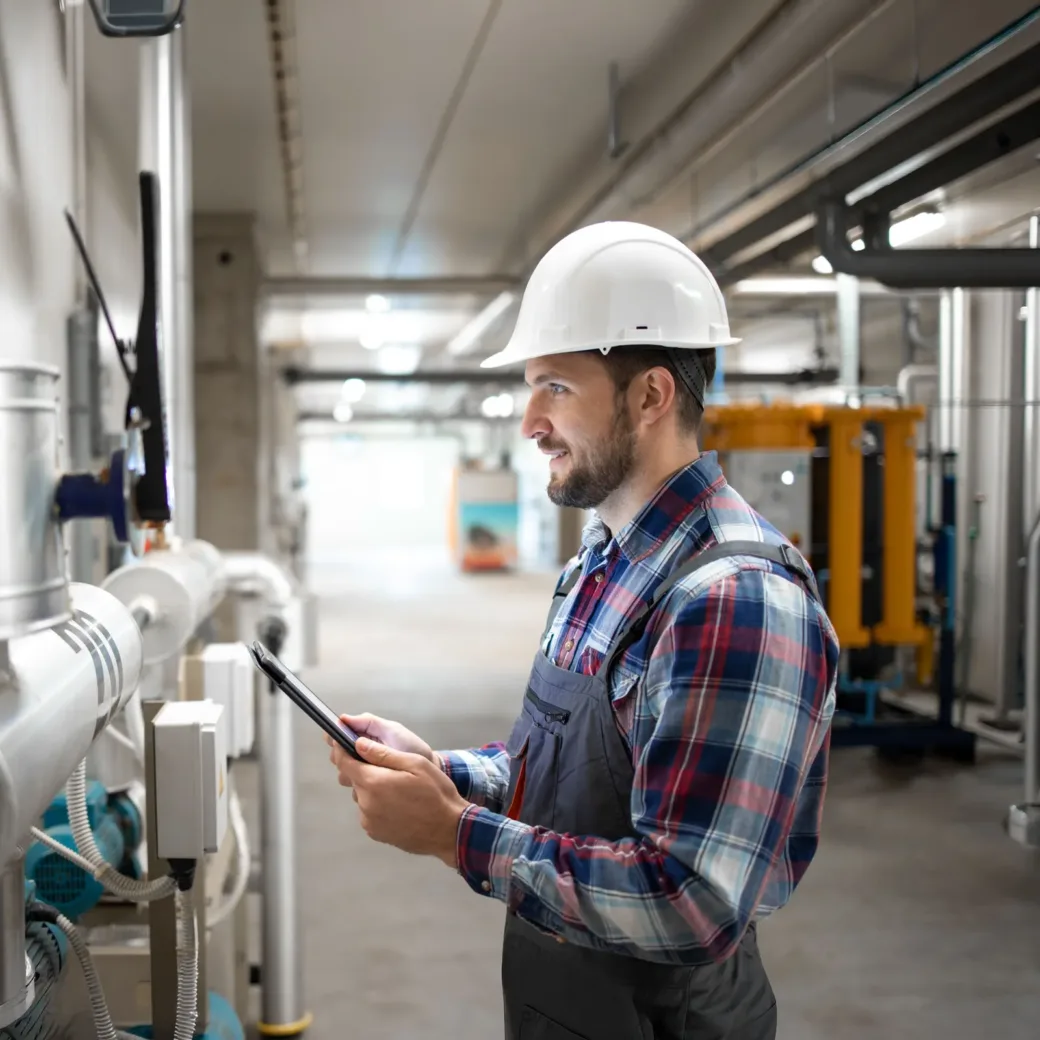 Porträt eines Ingenieurs in Schutzuniform