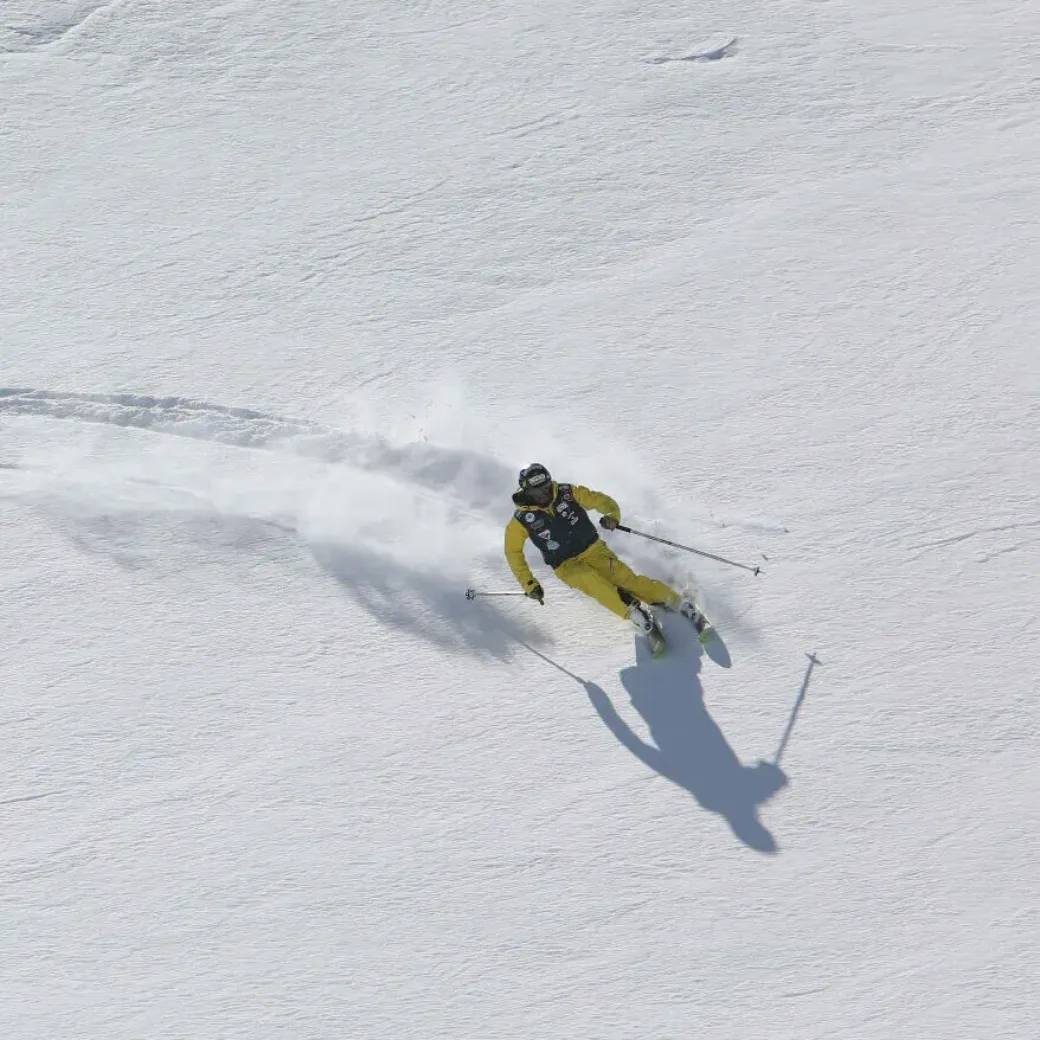 A person skiing