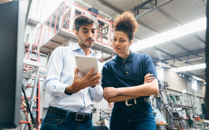 Team meeting on the plastic recycling factory discussing SAP BNAC