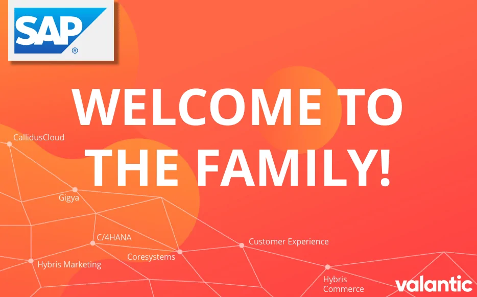 Grafik mit der Aufschrift "Welcome to the Family!", valantic Planning Analytics Anwendertag