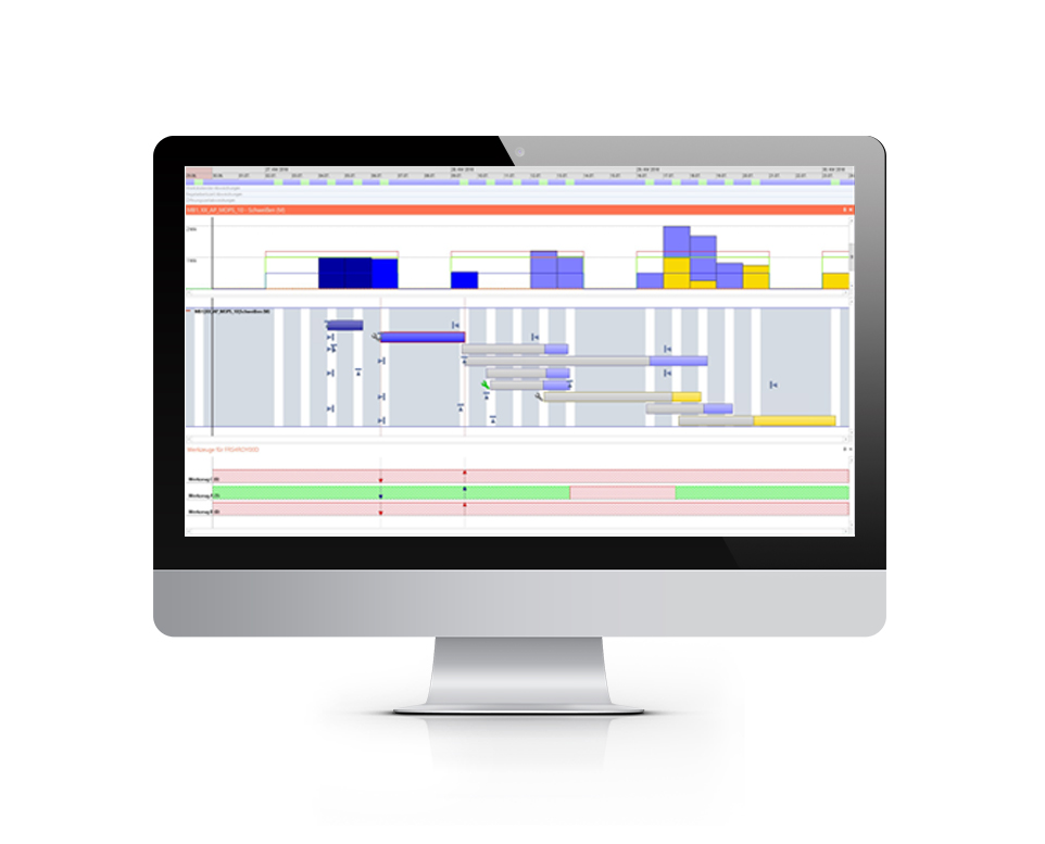 Bild eines Computerbildschirms mit der Werkzeugplanung von wayRTS 4.3