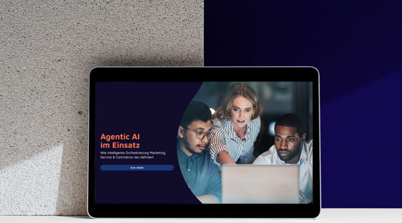 Tabletansicht zeigt die Startseite des virtuellen valantic Guides namens 